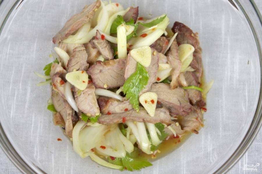 Салат шашлычный со свининой - фото шаг 4