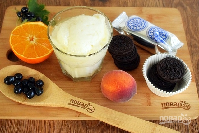 Пирожные "Орео" под йогуртом - фото шаг 1