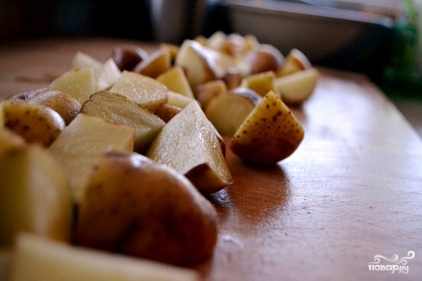 Картофель со свининой и сыром в духовке - фото шаг 2