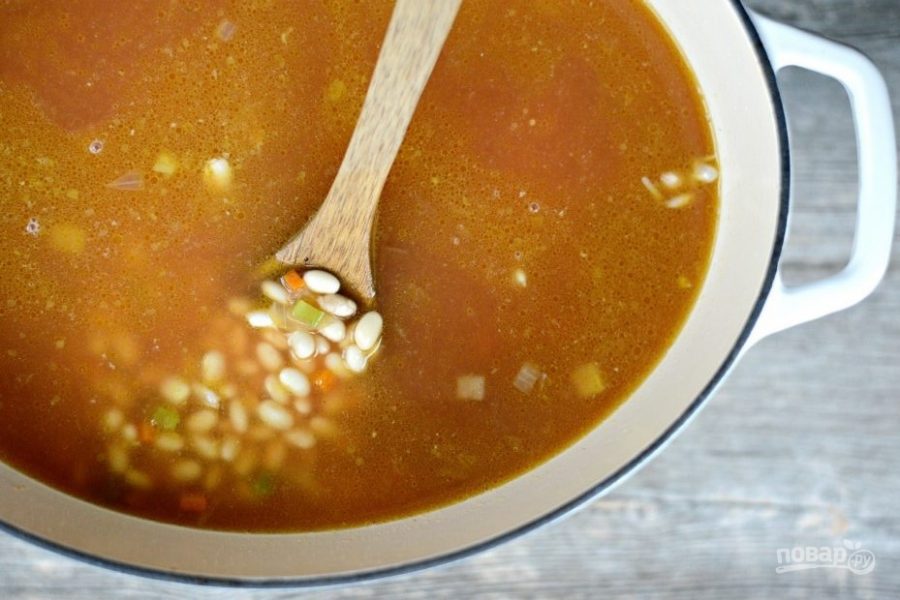 Фасолевый суп с беконом - фото шаг 5