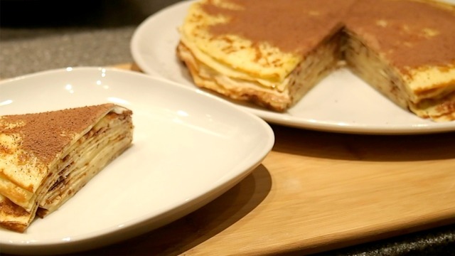 Фото к рецепту: Блинный торт тирамису