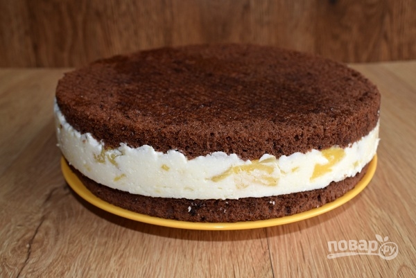 Бисквитный торт с творожным кремом - фото шаг 11