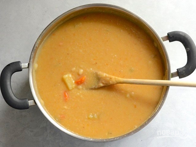 Суп с белой фасолью и беконом - фото шаг 8