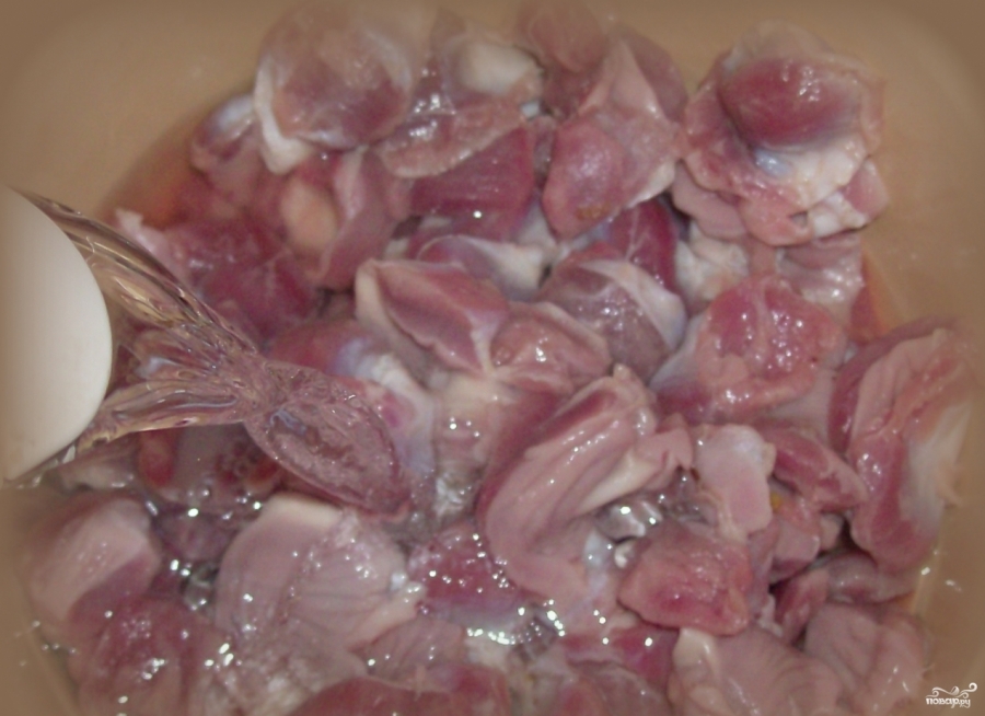 Куриные желудки в сливочном соусе - фото шаг 2