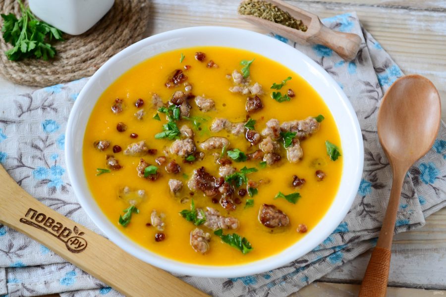 Тыквенно-морковный суп "Осень с остринкой" - фото шаг 9