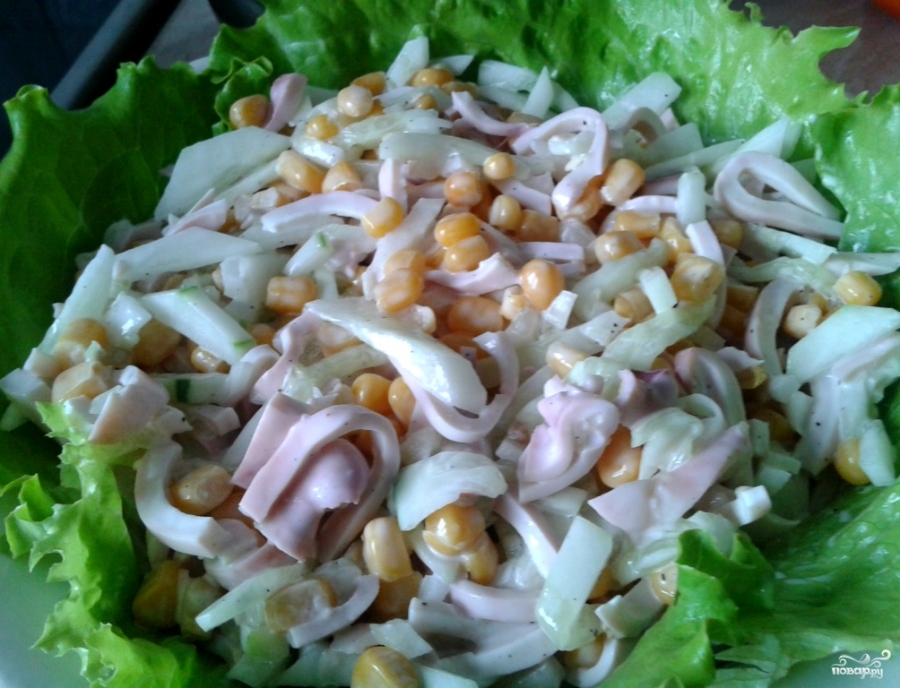 Салат с кальмарами и луком - фото шаг 4