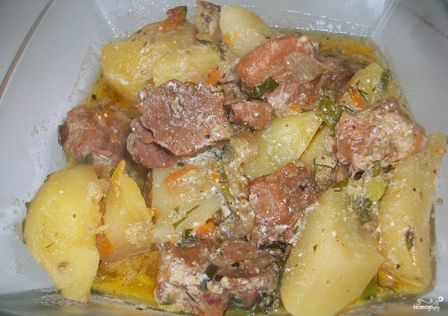 Картошка со свининой в сметане - фото шаг 8