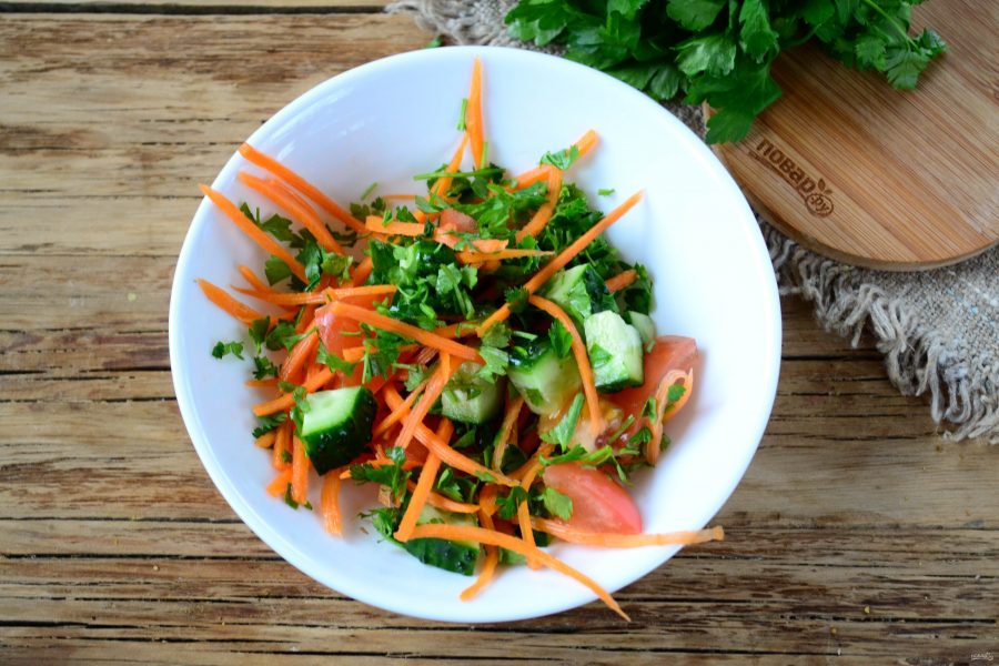 Салат из стейка с овощами - фото шаг 6