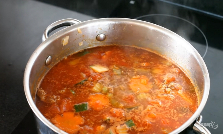 Быстрый овощной суп со свининой - фото шаг 7