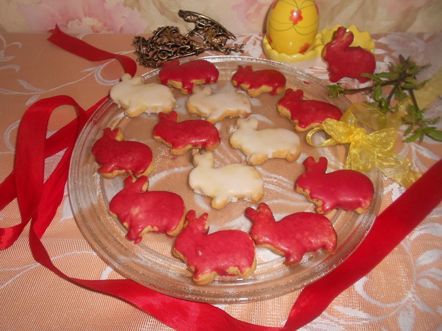 Фото к рецепту: Печенье пасхальные зайчики 