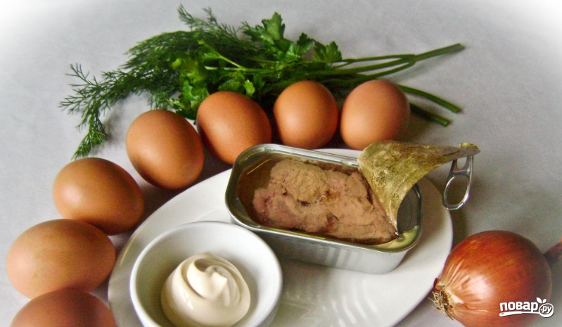 Яйца, фаршированные печенью трески - фото шаг 1