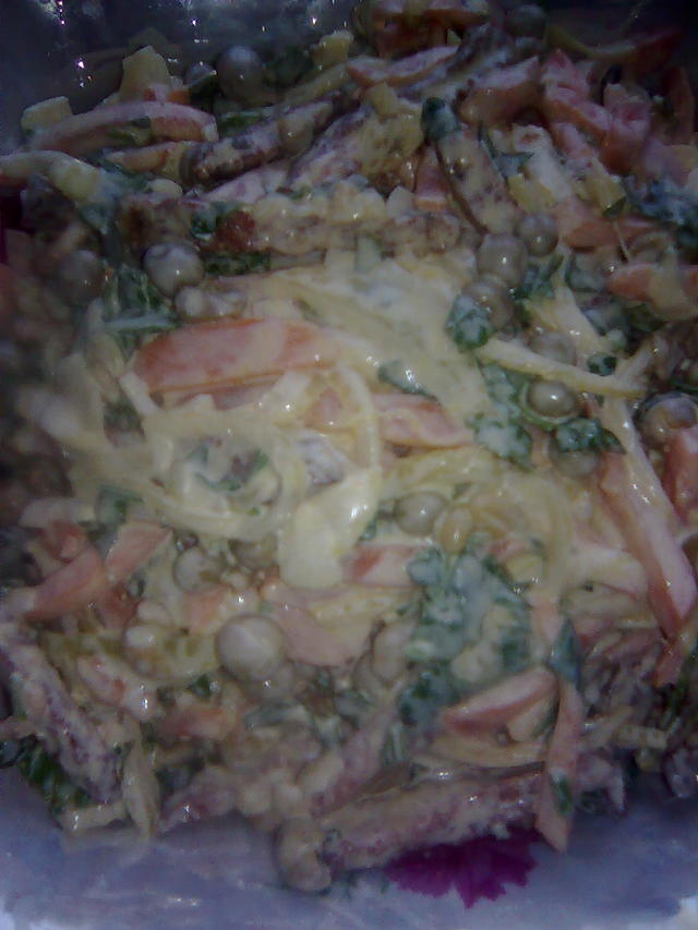 Фото к рецепту: Салат с горошком