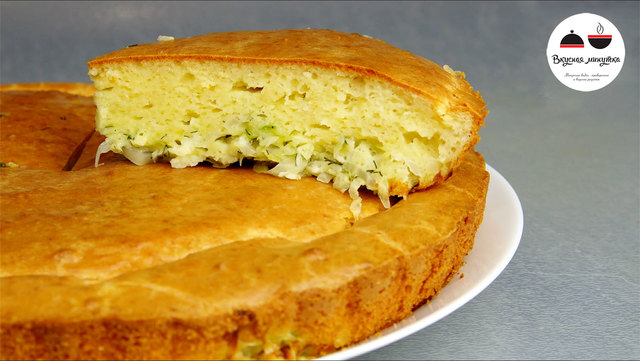 Фото к рецепту: Быстрый пирог с капустой - обязательно попробуйте!