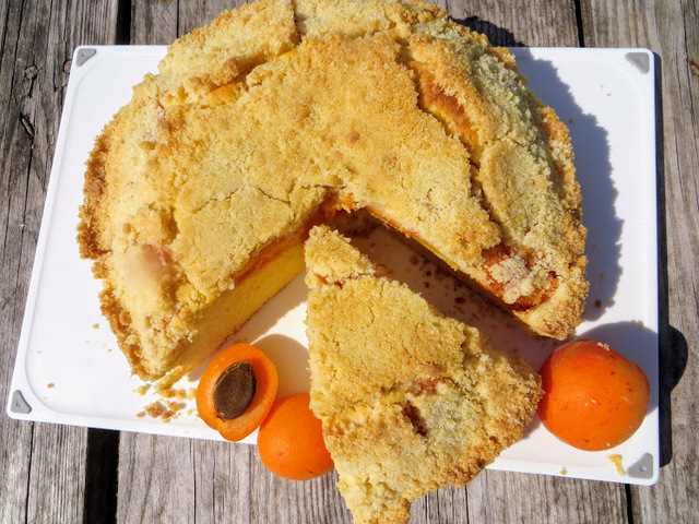 Фото к рецепту: Всегда нарасхват, потому что вкусный! пирог с абрикосами и штрейзелем