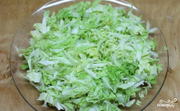Салат из пекинской капусты с мясом - фото шаг 1
