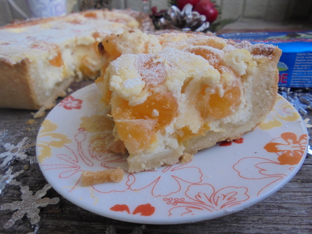 Фото к рецепту: Творожно-мандариновый пирог