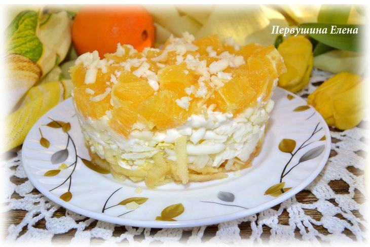 Салат из сыра с апельсинами