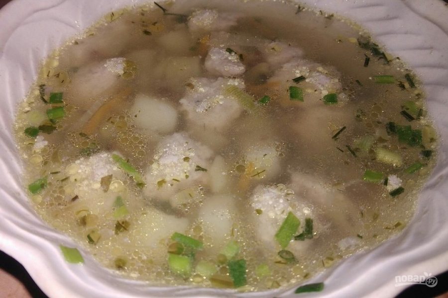 Суп с фрикадельками и гречневой крупой - фото шаг 8