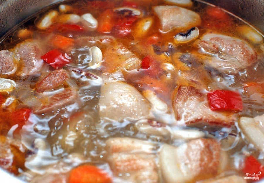 Суп из белой фасоли со свининой - фото шаг 6