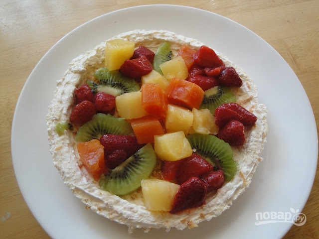 Творожный десерт с тропическими фруктами - фото шаг 7