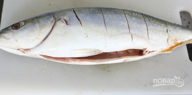Желтохвостый тунец в духовке - фото шаг 1