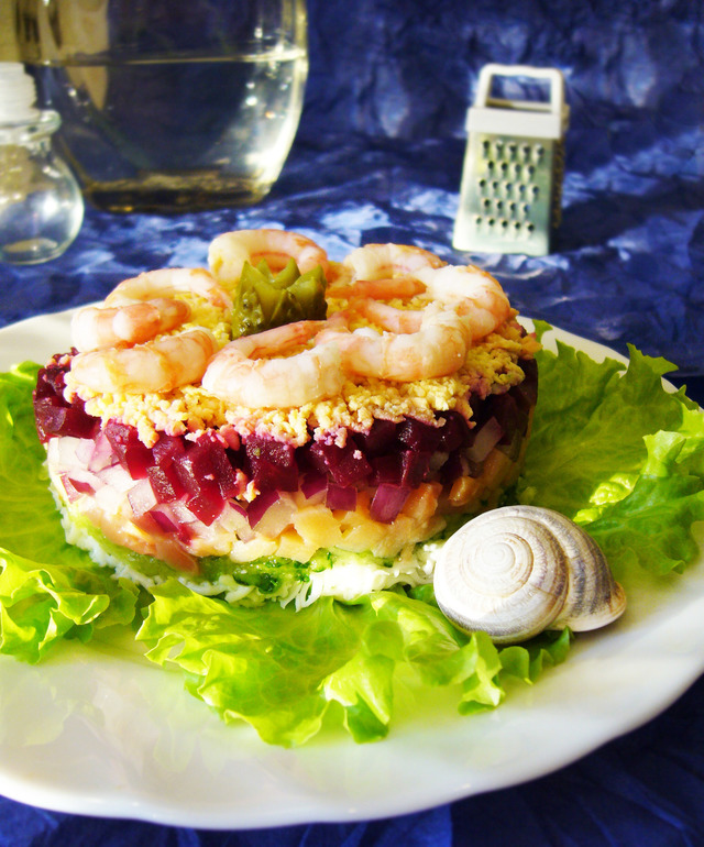 Фото к рецепту: Салат жемчужина моря 