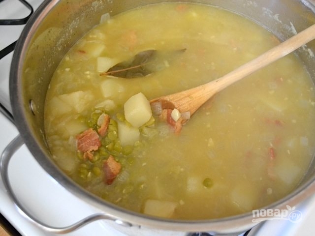 Гороховый суп-пюре с беконом и картофелем - фото шаг 8