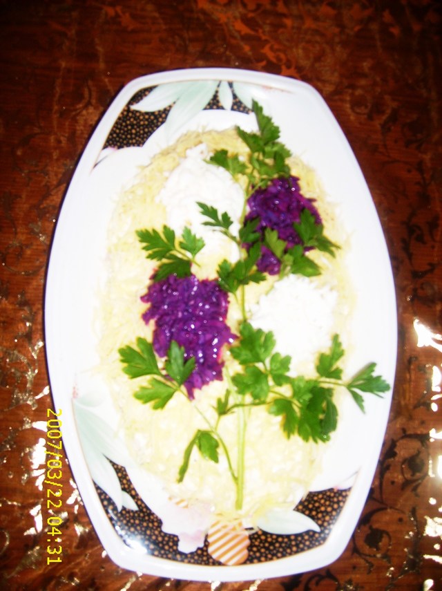 Фото к рецепту: Салат мужской каприз (вариант)