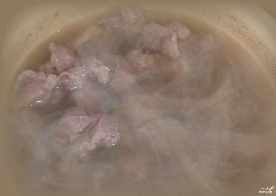 Куриные желудки в сливочном соусе - фото шаг 3
