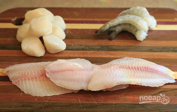Севиче из рыбы, креветки и гребешков - фото шаг 1