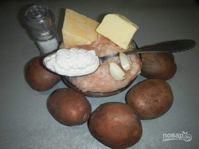Картофель, запеченный с фаршем - фото шаг 1