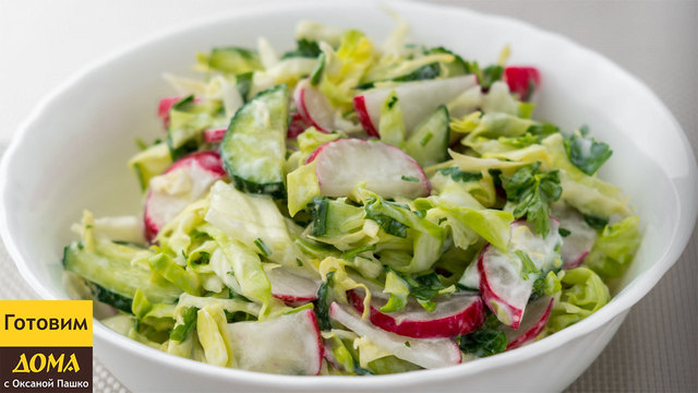 Фото к рецепту: Салат с капустой за 5 минут