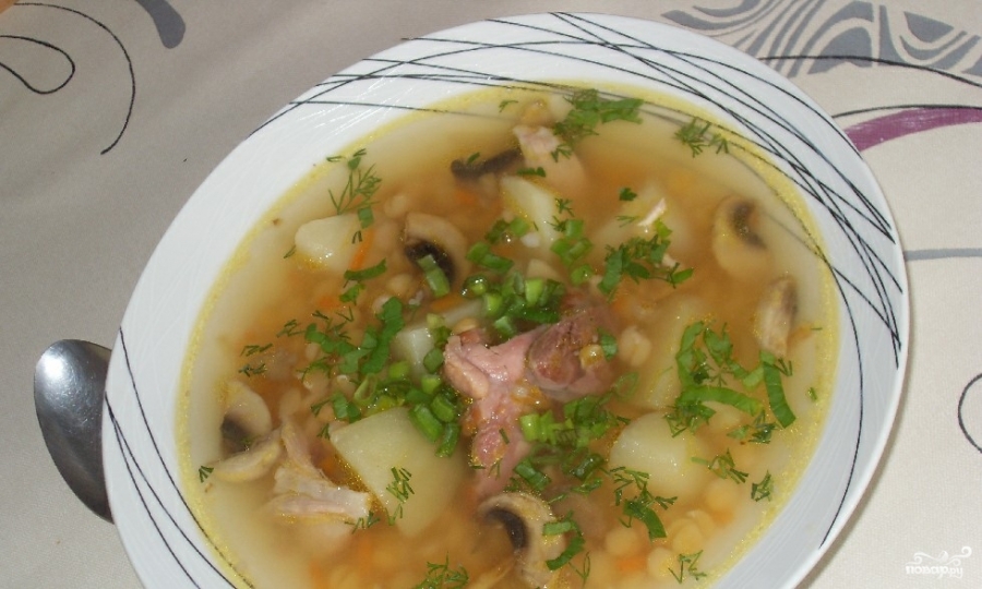 Гороховый суп с грибами - фото шаг 5