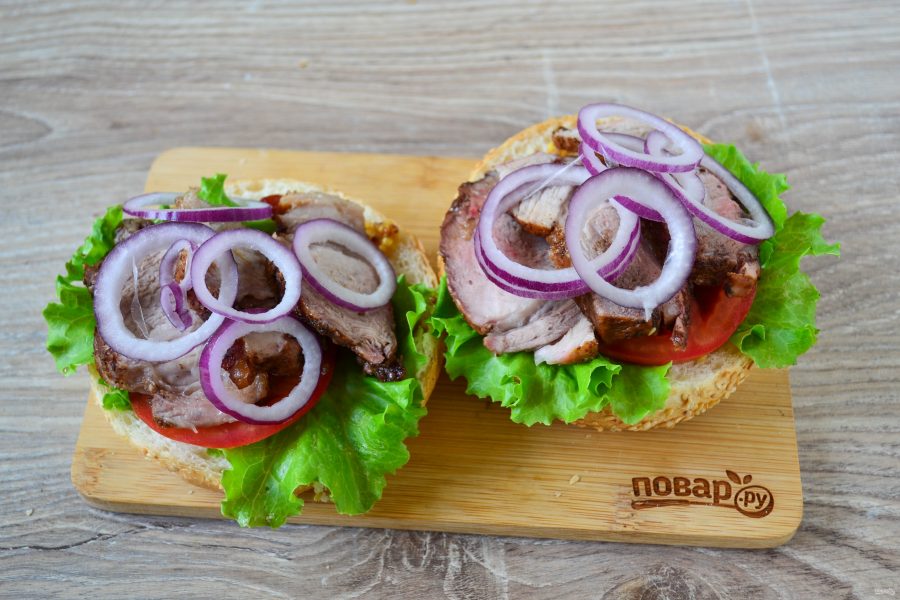 Сэндвичи с глазированной свининой - фото шаг 8
