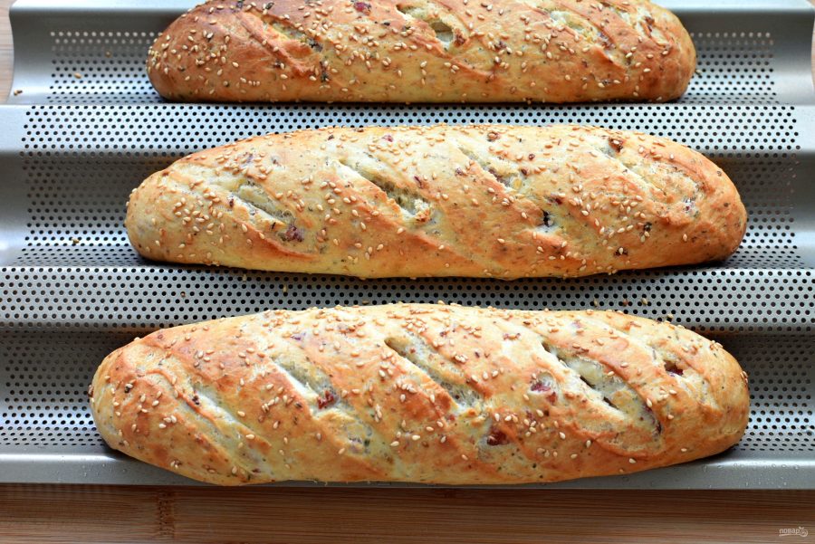 Французский хлеб с ветчиной - фото шаг 6