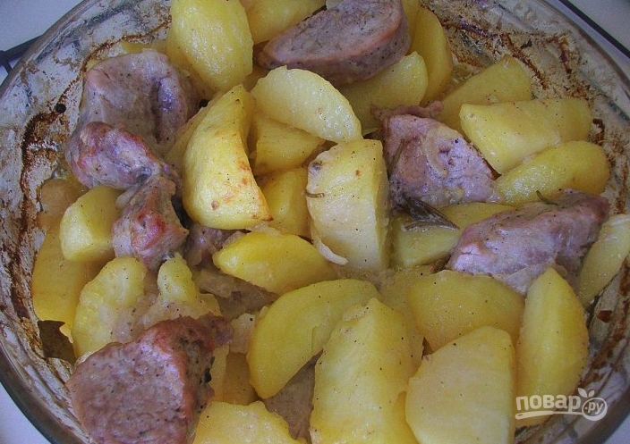 Картофель со свининой в сметане - фото шаг 4