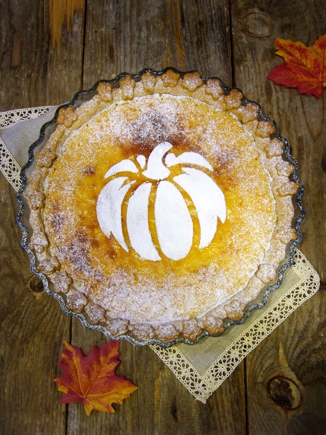Фото к рецепту: Открытый пирог с тыквой нежный ноябрь 