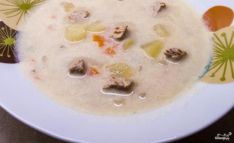 Сливочный суп со свининой - фото шаг 8