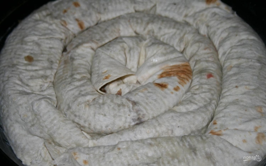 Пирог из лаваша с мясом - фото шаг 6
