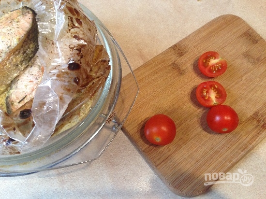 Лосось в сливках с помидорами гриль - фото шаг 8