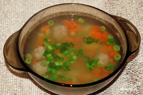 Суп с фрикадельками и горошком - фото шаг 4