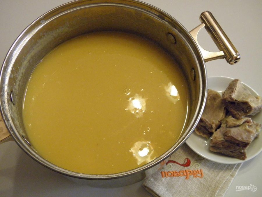 Гороховый суп-пюре с мясом - фото шаг 4