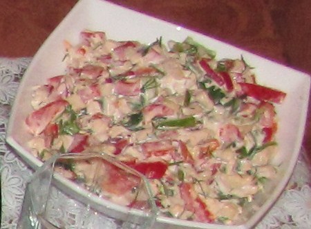 Фото к рецепту: Салат с курой