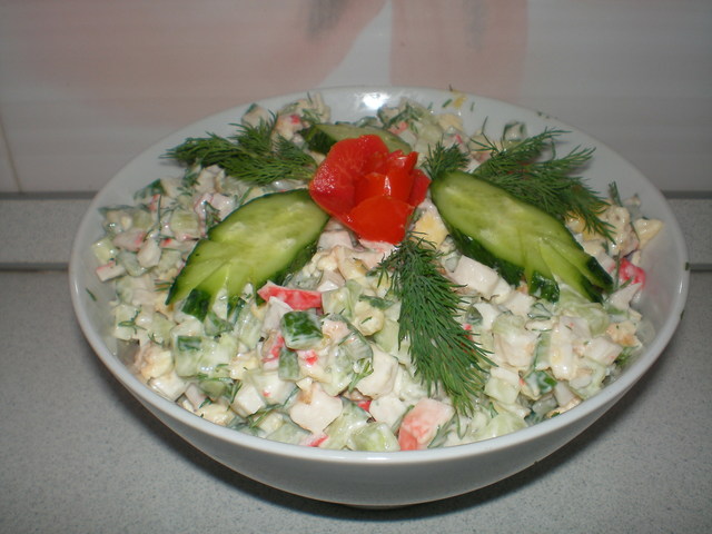 Фото к рецепту: Крабовый салат афродита 