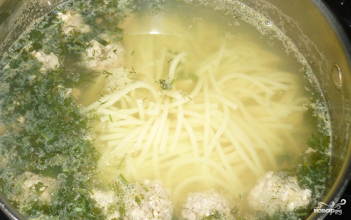 Суп с фрикадельками и лапшой - фото шаг 5