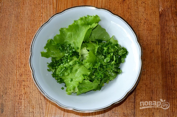 Зеленый салат с кальмаром - фото шаг 3