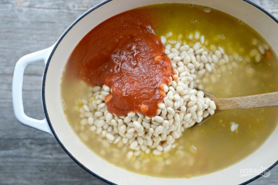 Фасолевый суп с беконом - фото шаг 4