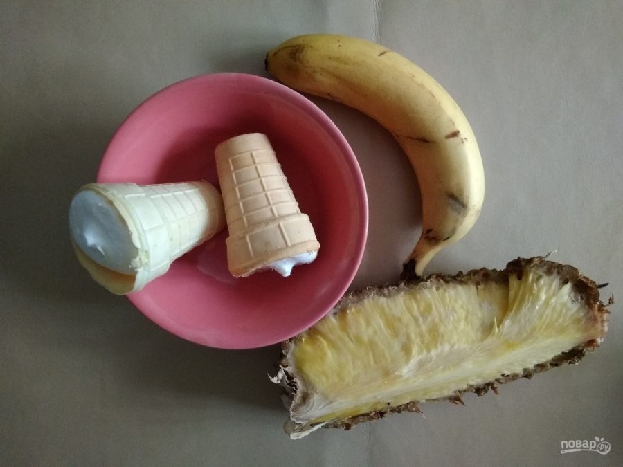 Банановое мороженое с ананасом - фото шаг 1
