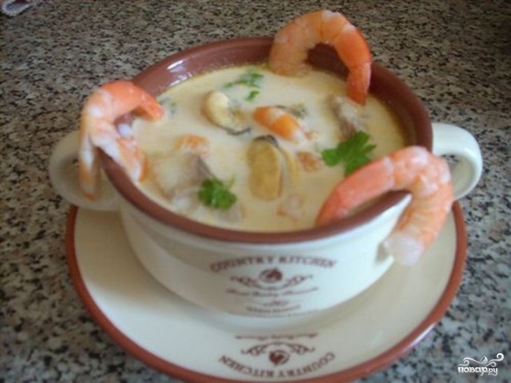 Суп из морепродуктов со сливками - фото шаг 8