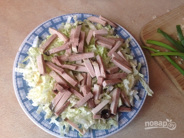 Мясной салат с пекинской капустой - фото шаг 6